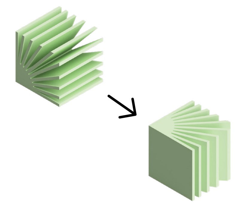 Changing orientation can reduce overhangs and supports