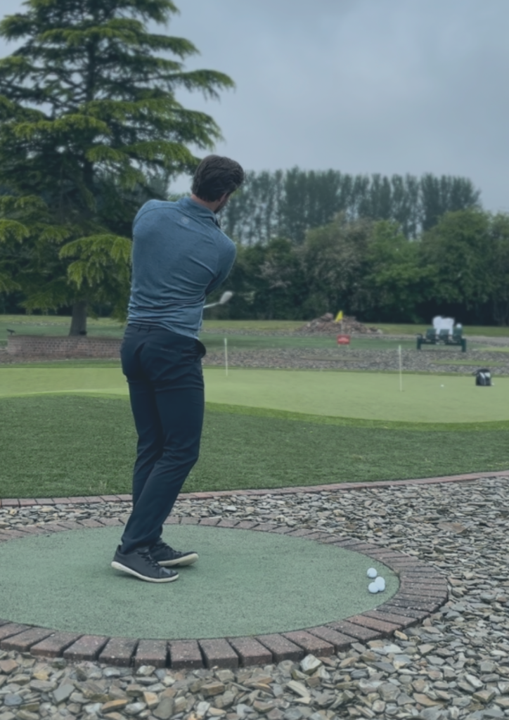 James Willis on the practice green during a short game session