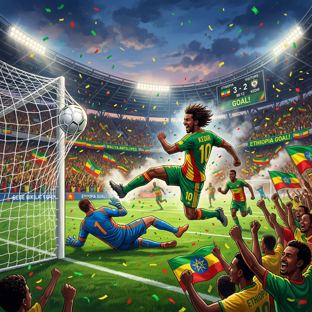 Ethiopian Football Player Scoring