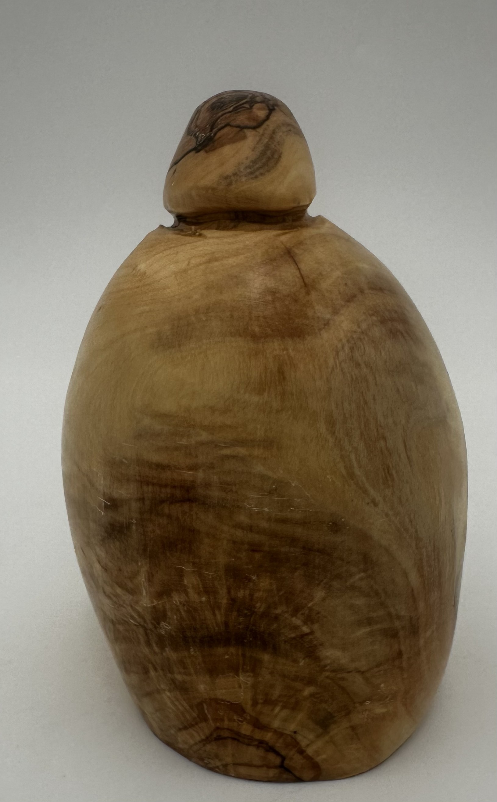 Olive Wood Holy Family Statue — Rounded Embrace (4 x 3 in) 2