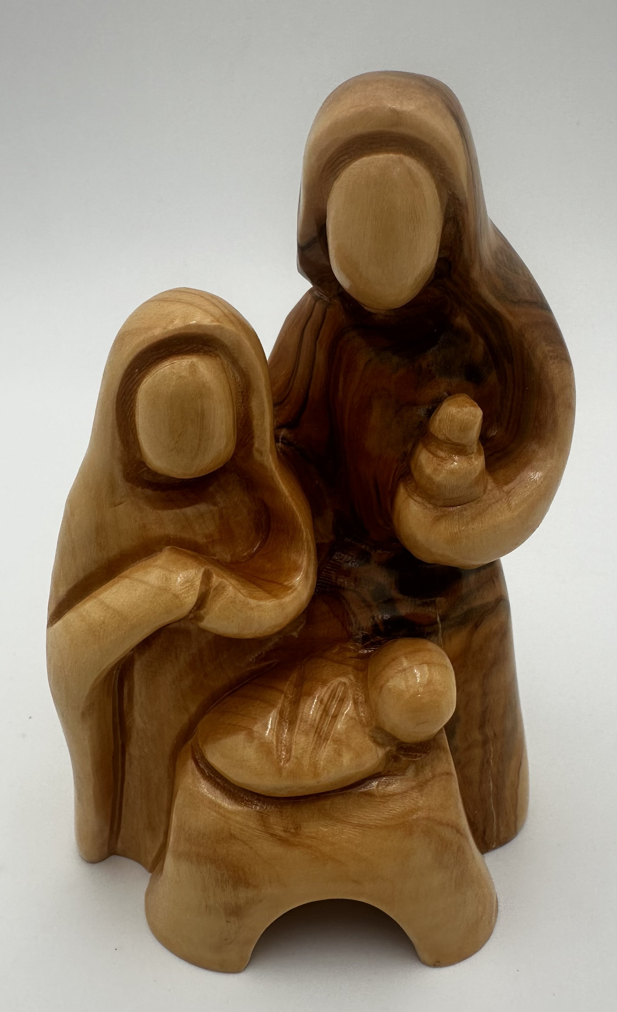 Olive Wood Holy Family Statue (5 x 3 in)