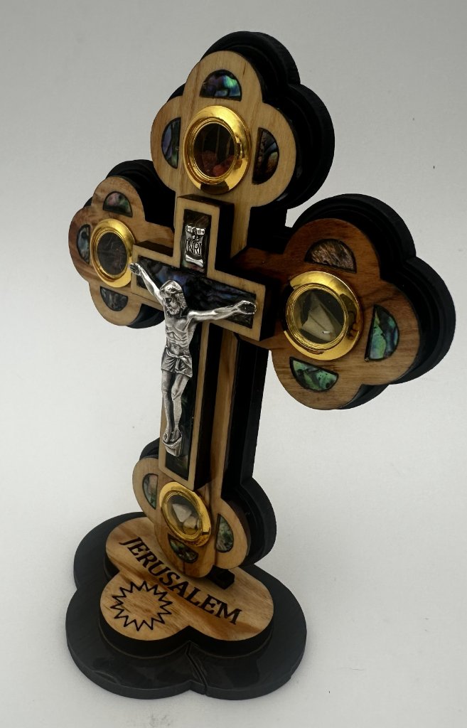 Standing Crucifix with Holy Land Elements 2