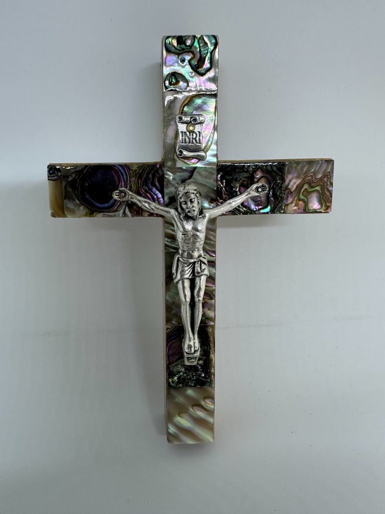 Olive Wood with Mother of Pearl Crucifix