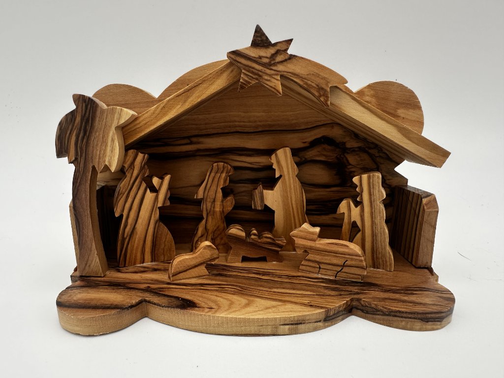 Olive Wood Carved Nativity Scene