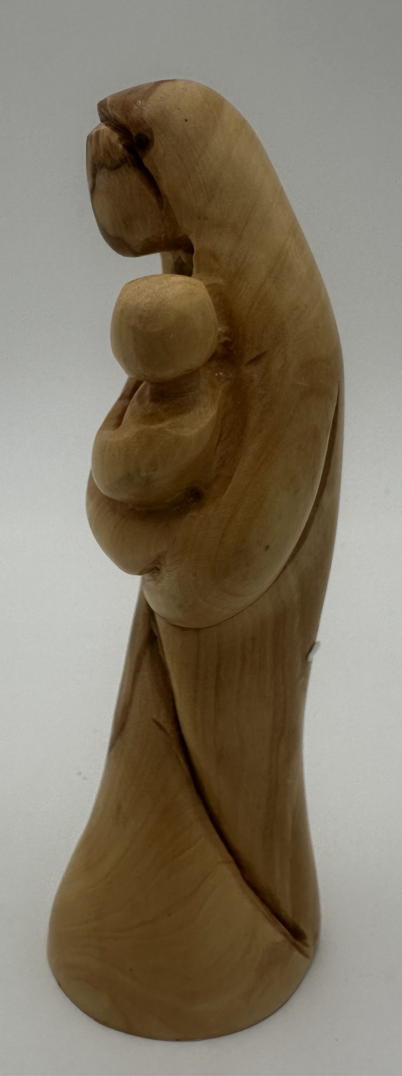 Olive Wood Saint Mary and Child Statue (6 x 2 in) 2