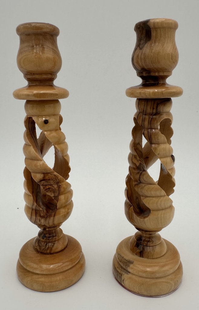 Olive Wood Candle Holder