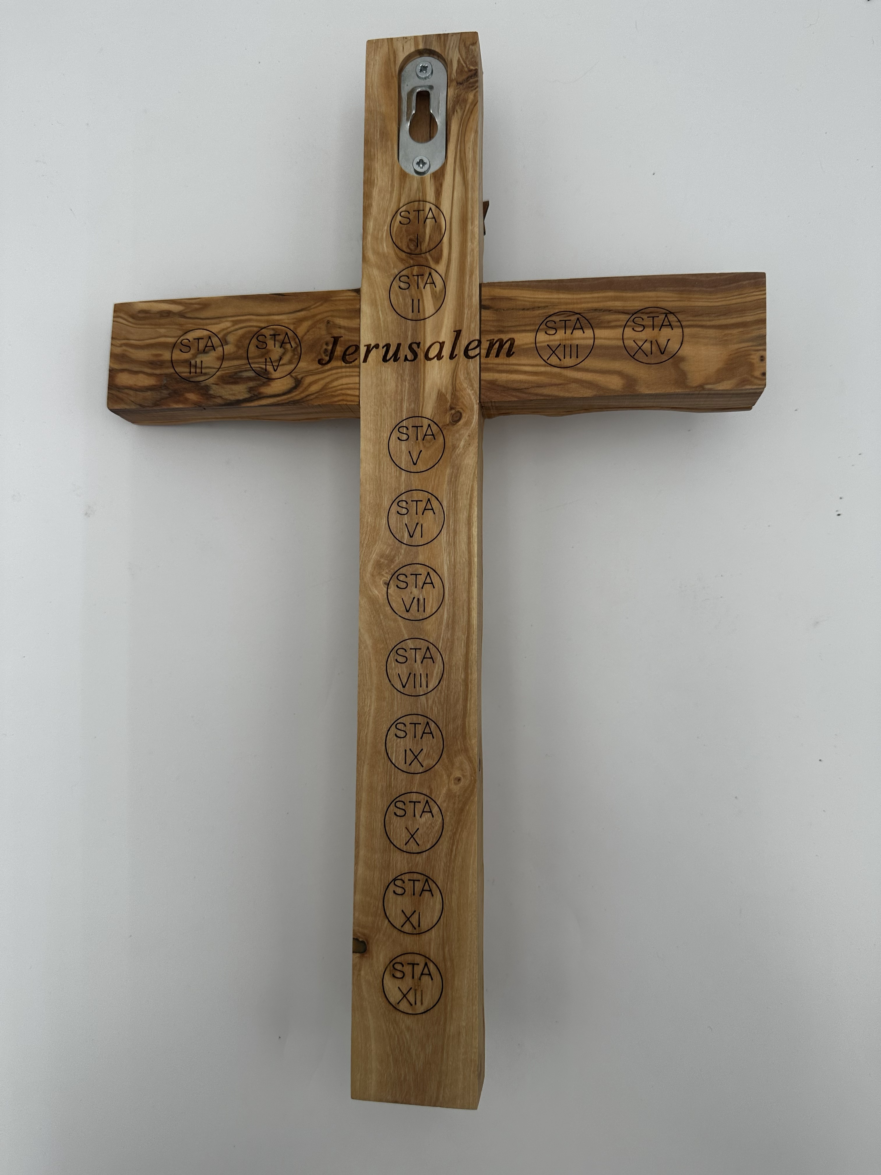 Olive Wood Crucifix with Stations of the Cross 2