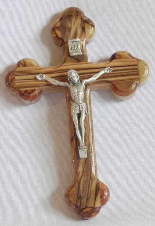 Olive Wood Crucifix, 14 Stations of the Cross, 5x3 inches
