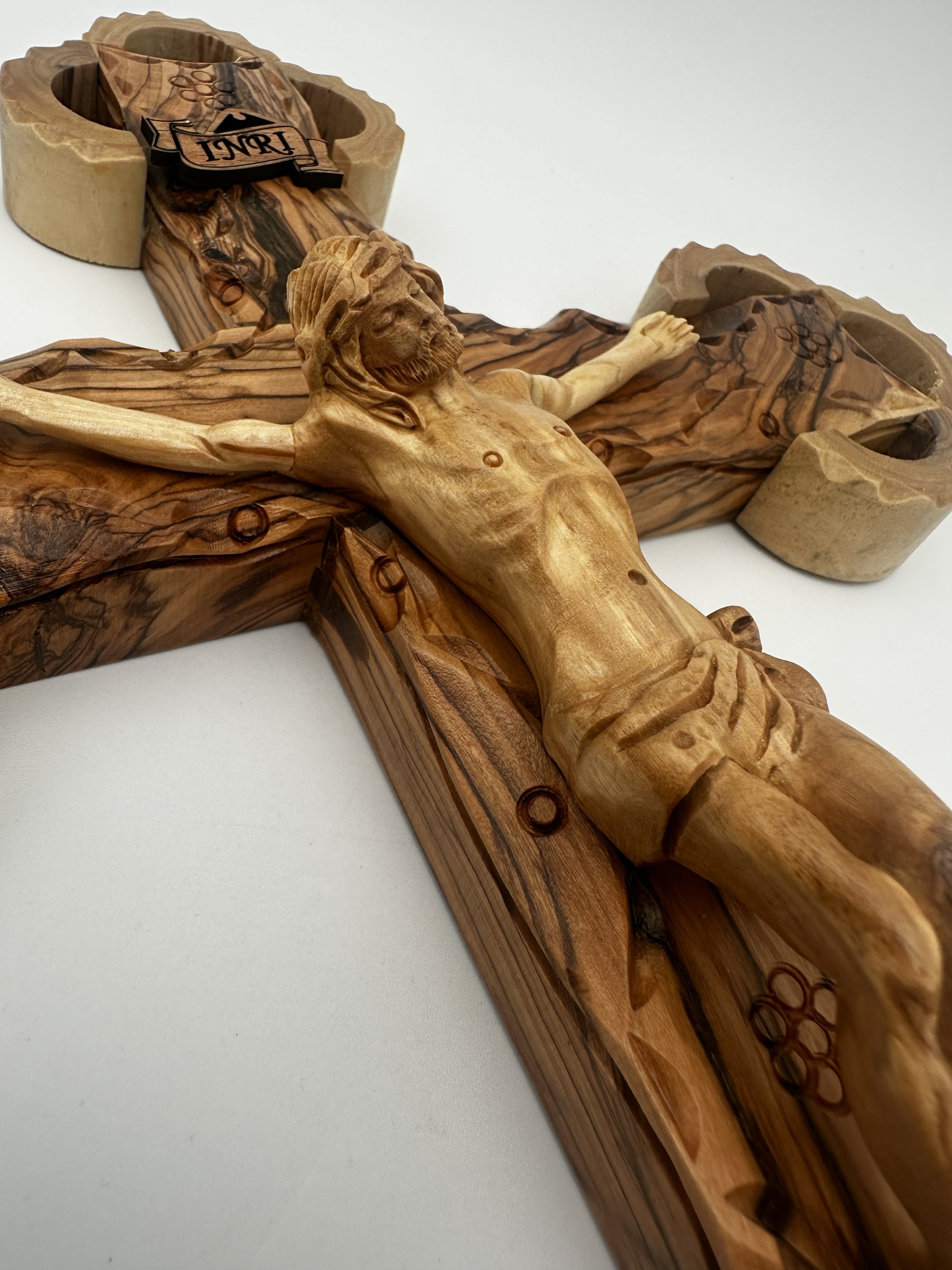 Olive Wood Crucifix with Stations of the Cross (Large) 3