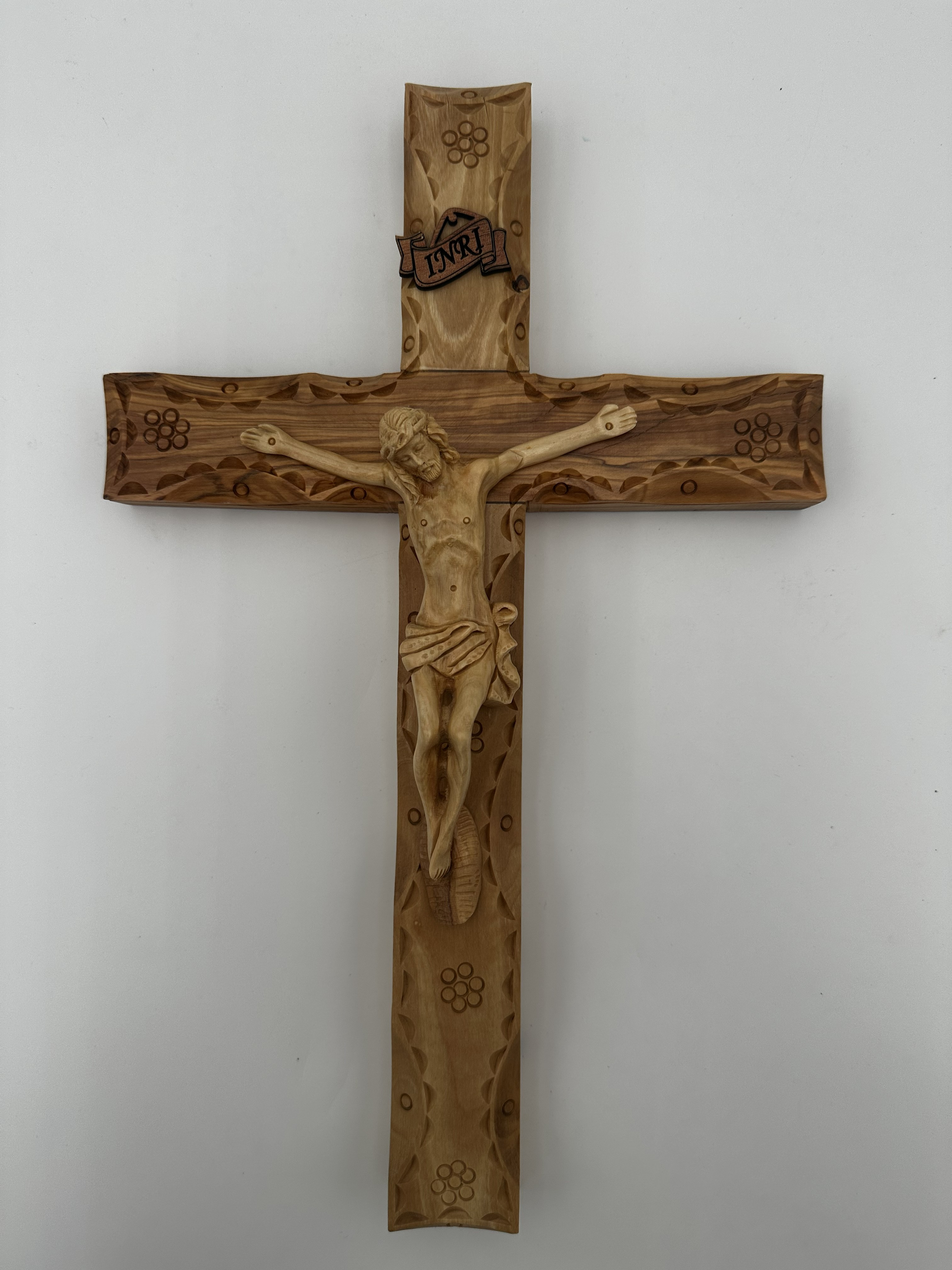 Olive Wood Crucifix with Stations of the Cross