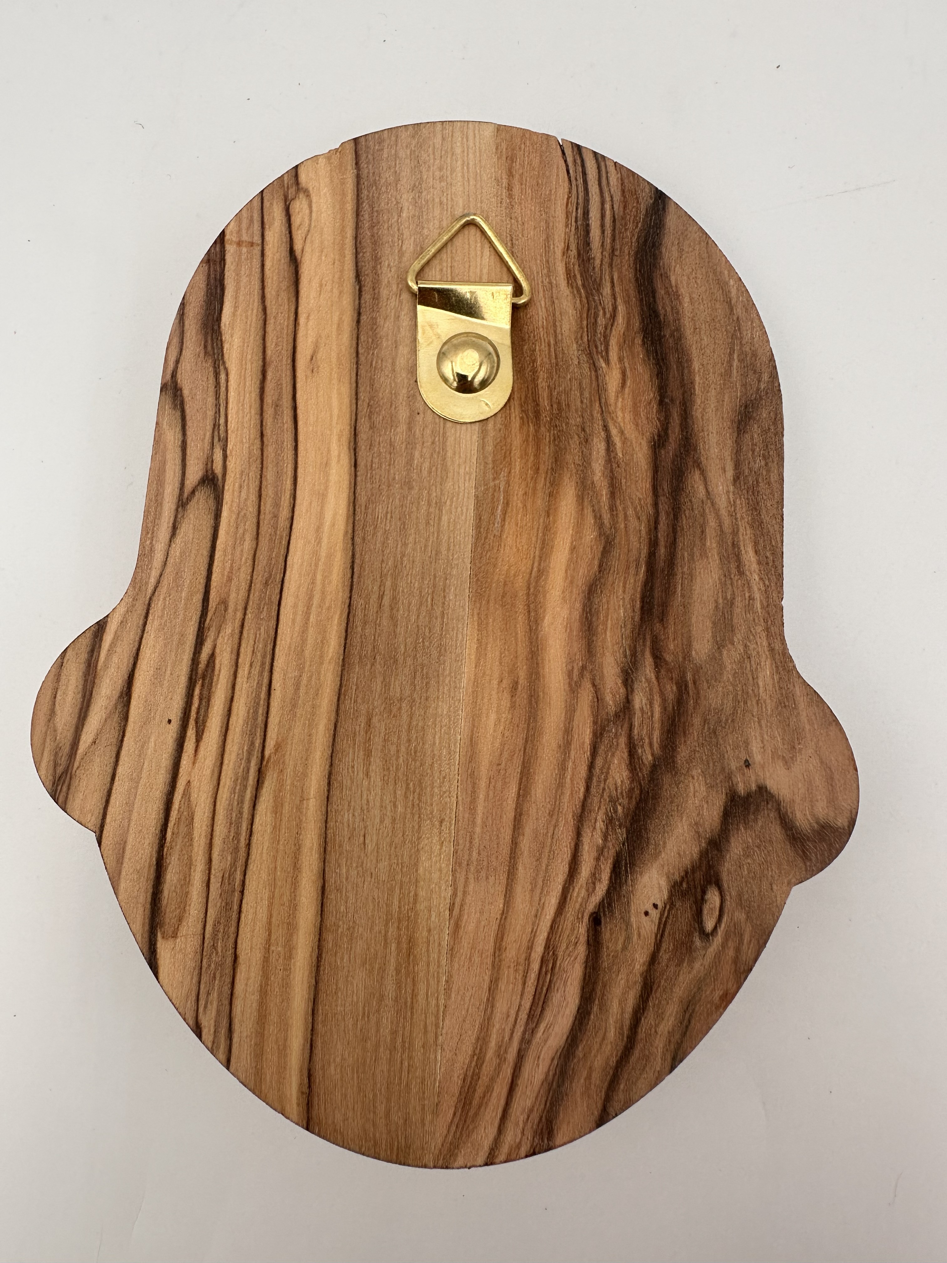Olive Wood Plaque Holy Font with Holy Family (6x5 in) 2
