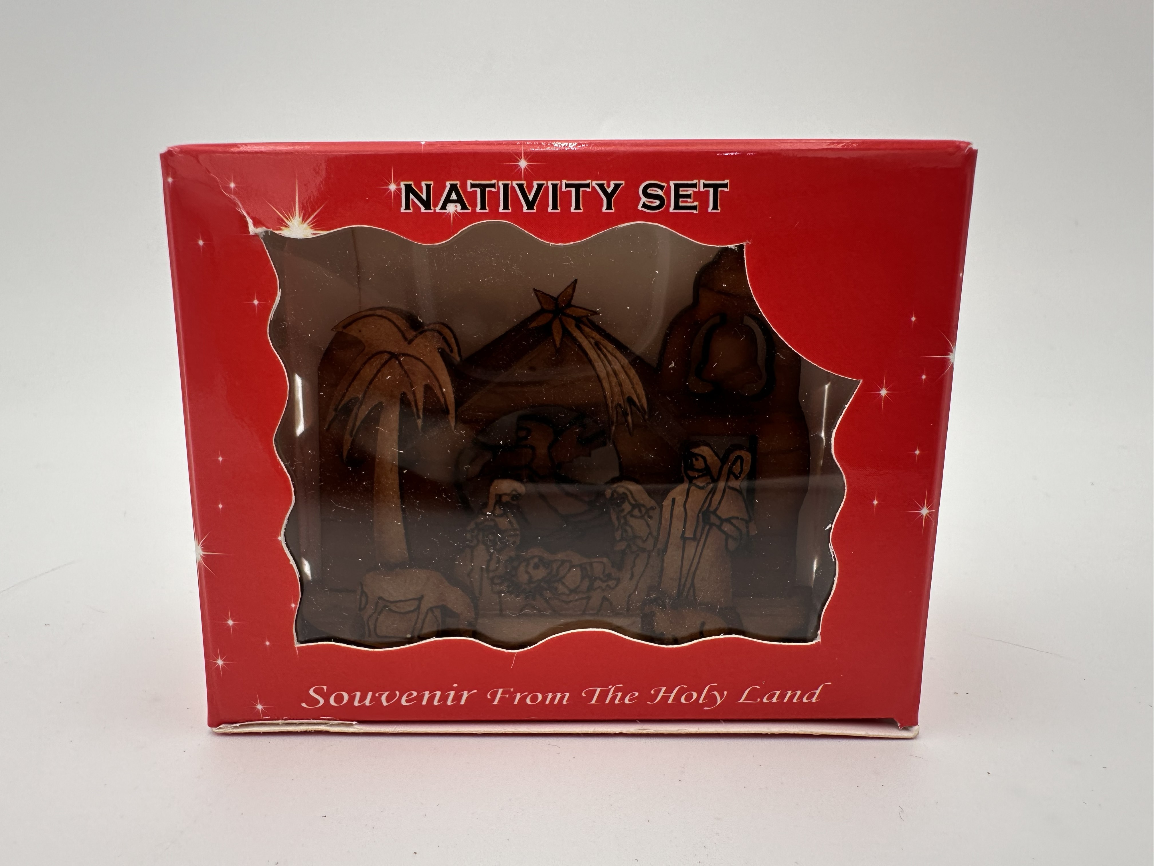 Olive Wood Nativity Set with Gift Box, Holy Land Souvenir (3x2 in) 4