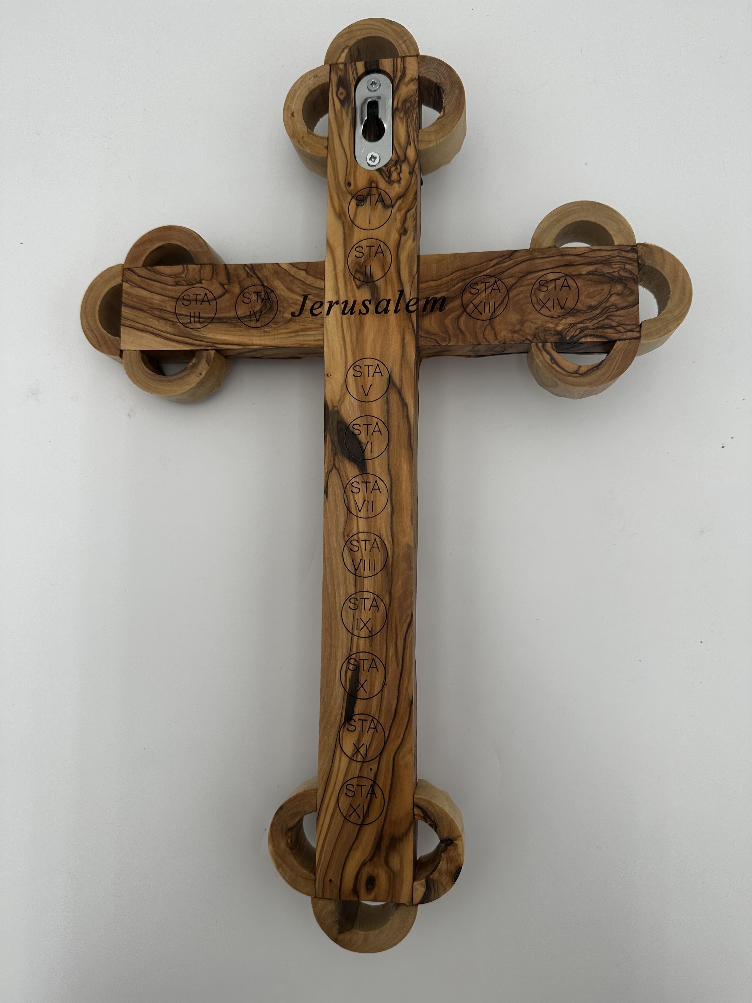 Olive Wood Crucifix with Stations of the Cross (Large) 2
