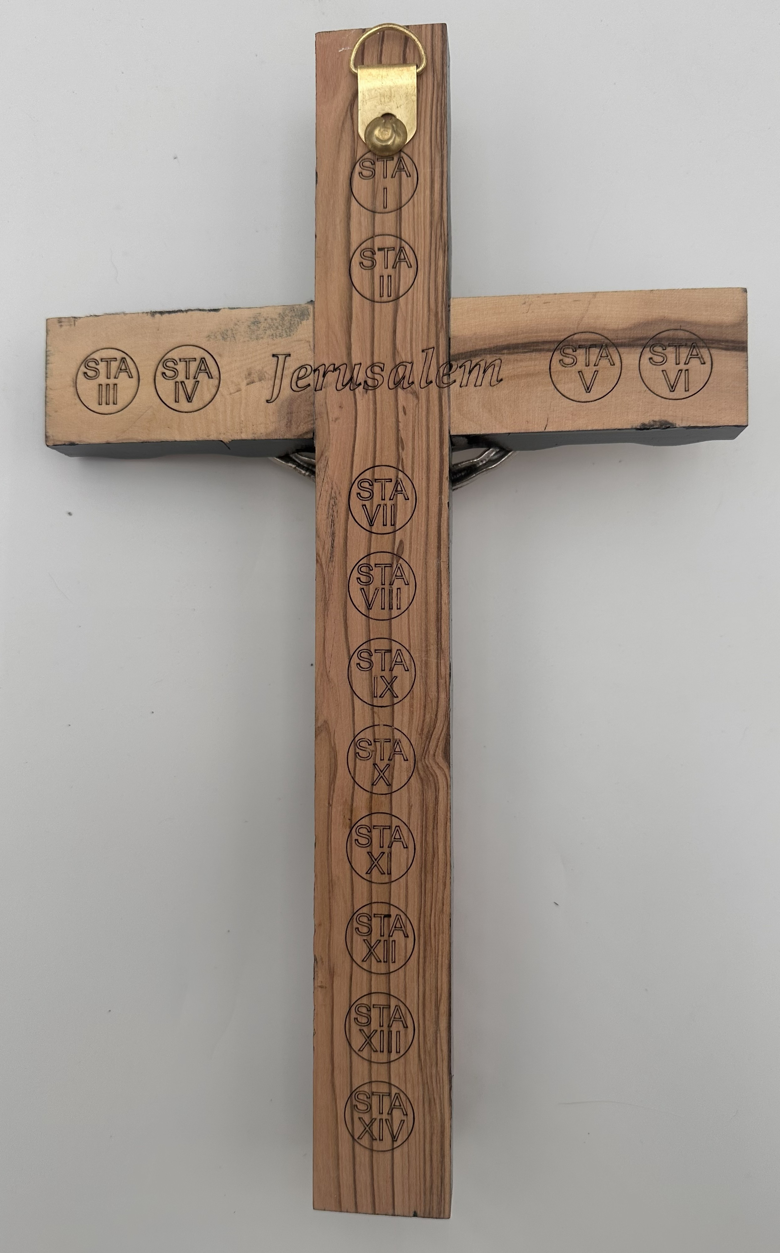 Olive Wood Crucifix with Black Edges, Holy Land Reliquaries & Stations of the Cross 3