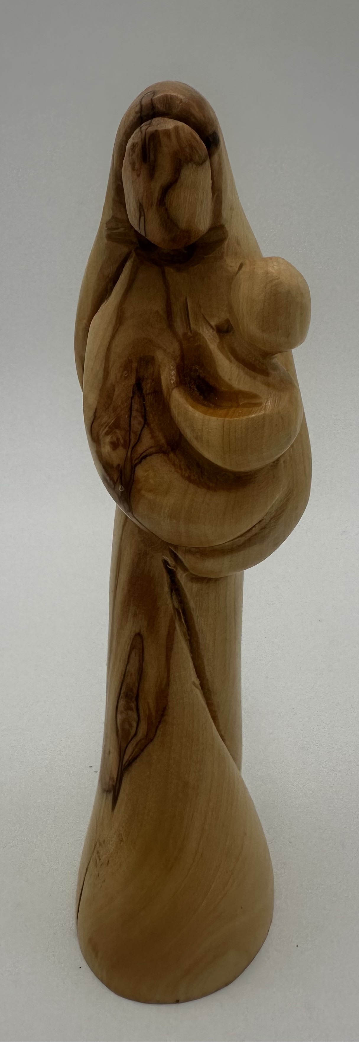 Olive Wood Saint Mary and Child Statue (6 x 2 in)
