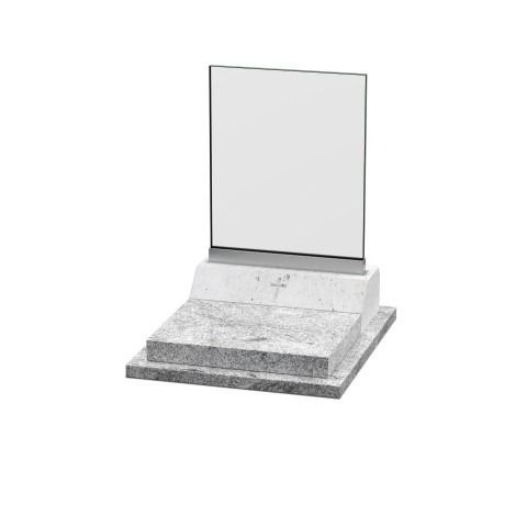 Nagrobek urnowy w nietypowej koncepcji. Tablica pionowa ze szkła hartowanego. Model U-12