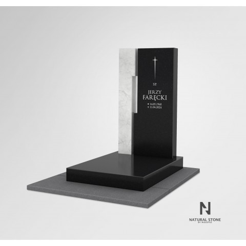 Kolekcja VERTICAL 03/2026 Kompaktowy nagrobek urnowy w prostej formie.