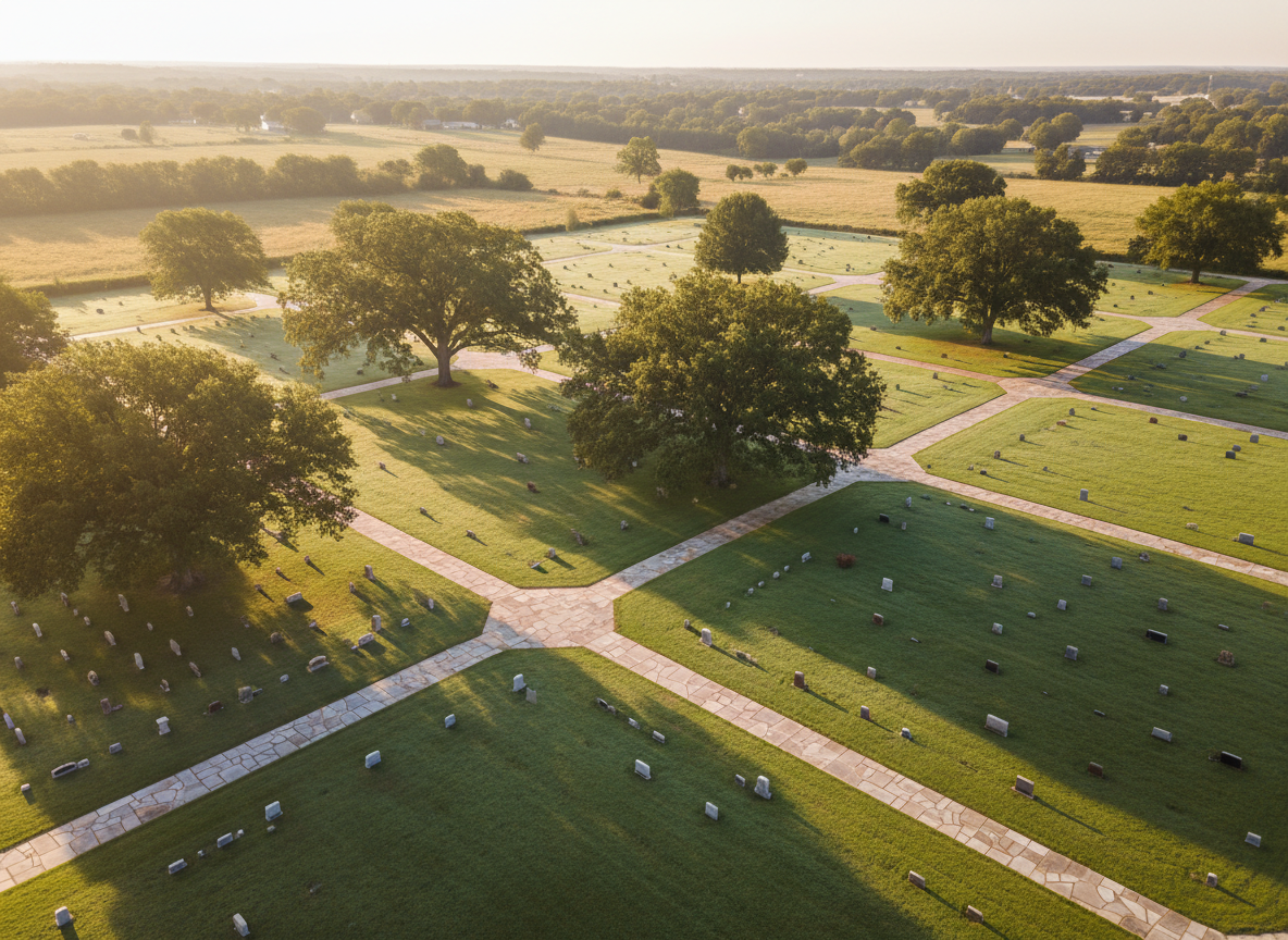 Aerial view of M+ Cemetery