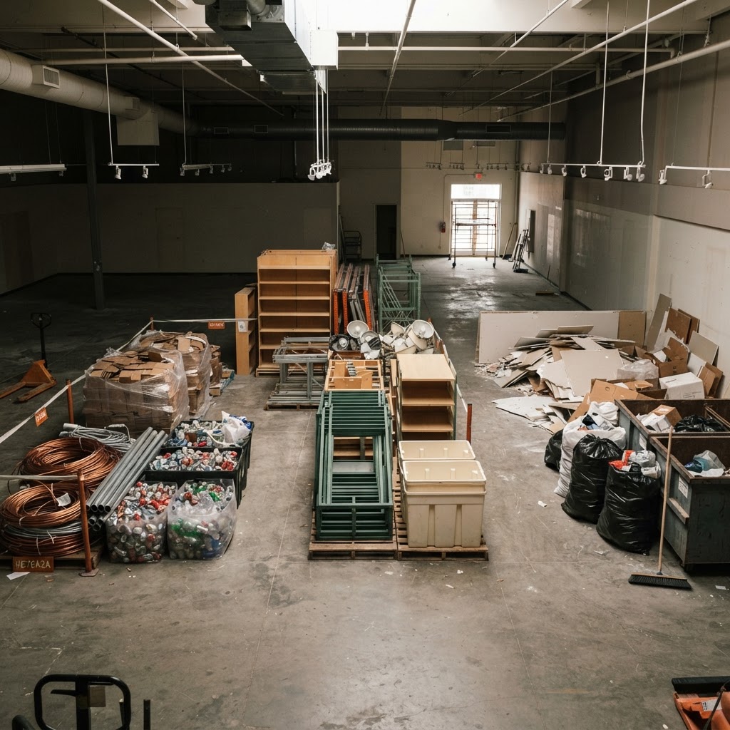 Work in Progress — Asset sorting and material separation on site.