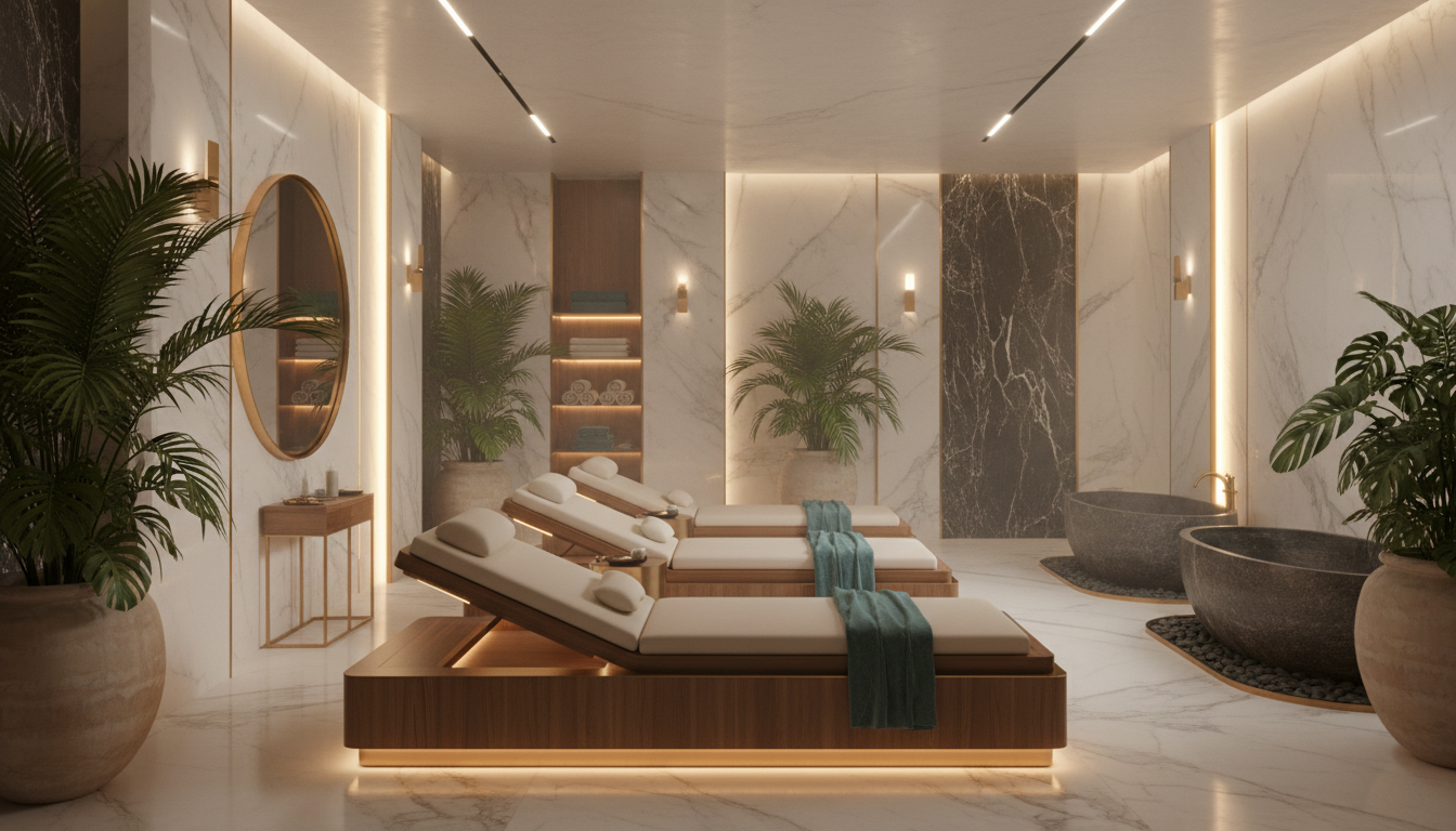 Luxuriöses Wellness Studio Interieur