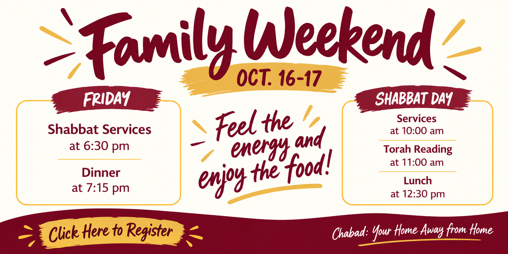 Family Weekend Oct. 16-17
