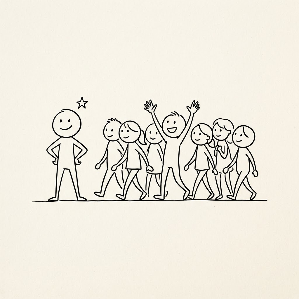 Stick figure leadership