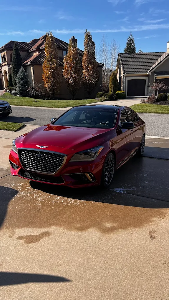 Red Genesis G80 exterior detail