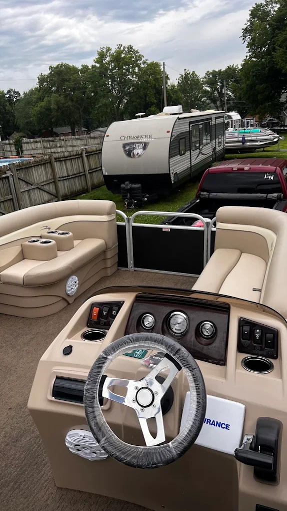 Pontoon boat interior detail