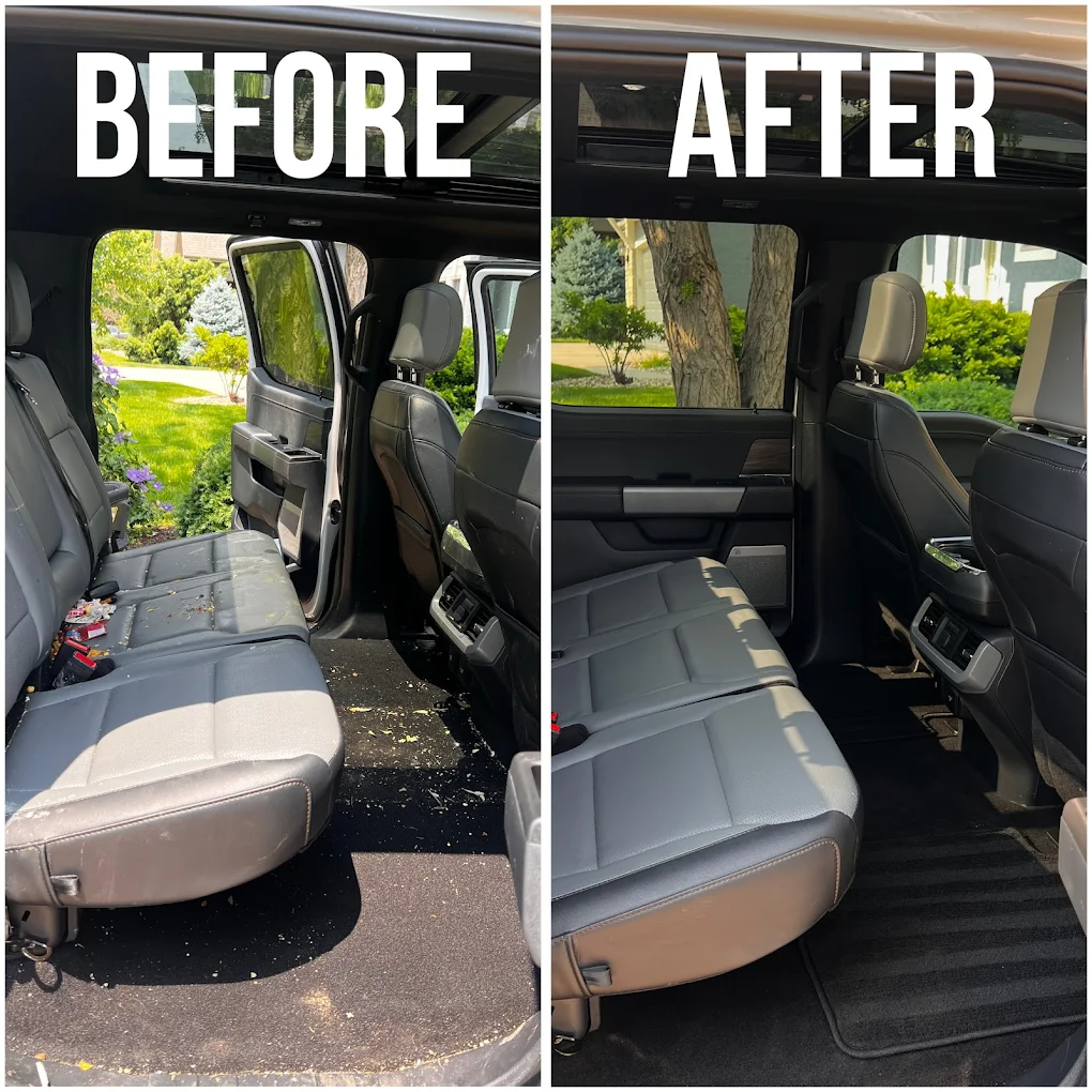 F-150 interior before & after