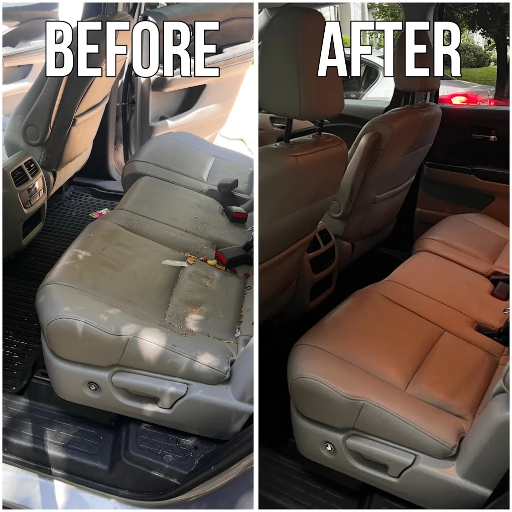 Interior before & after leather restoration