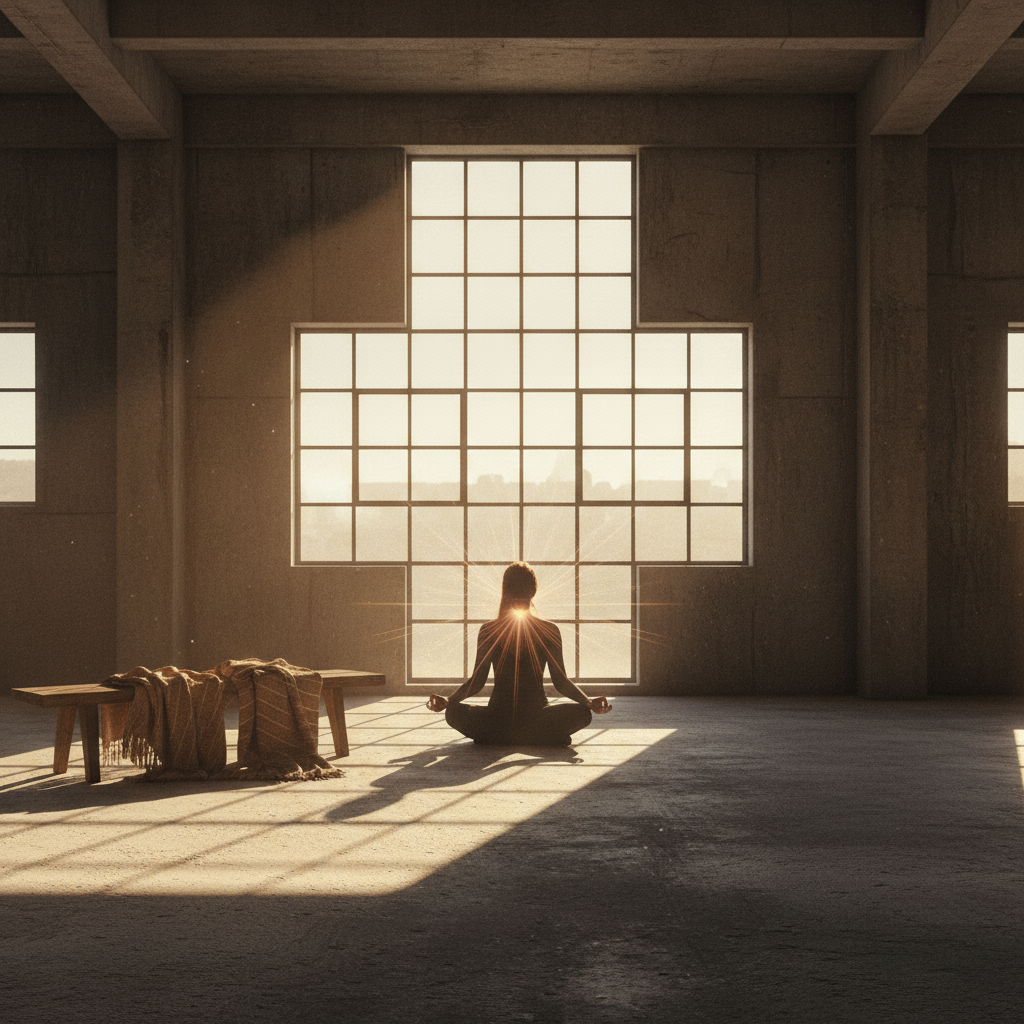 Meditation in golden light