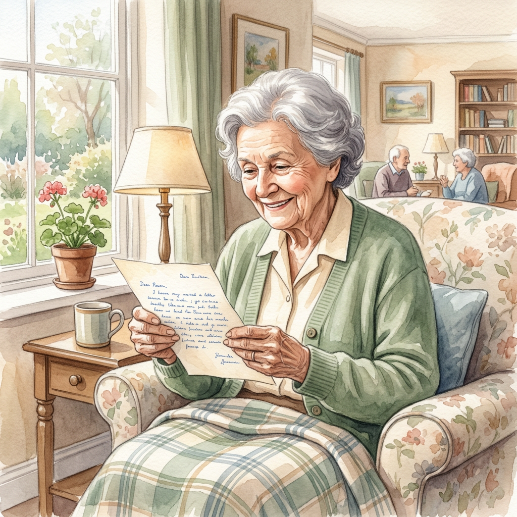 Elderly reading a letter