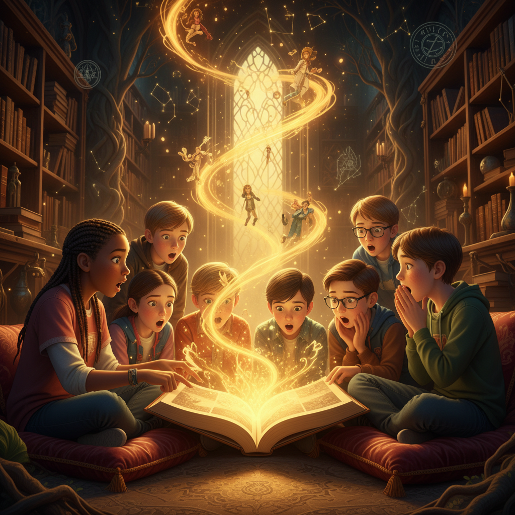 Tweens reading Princess Christianna's Adventure together with wonder and excitement