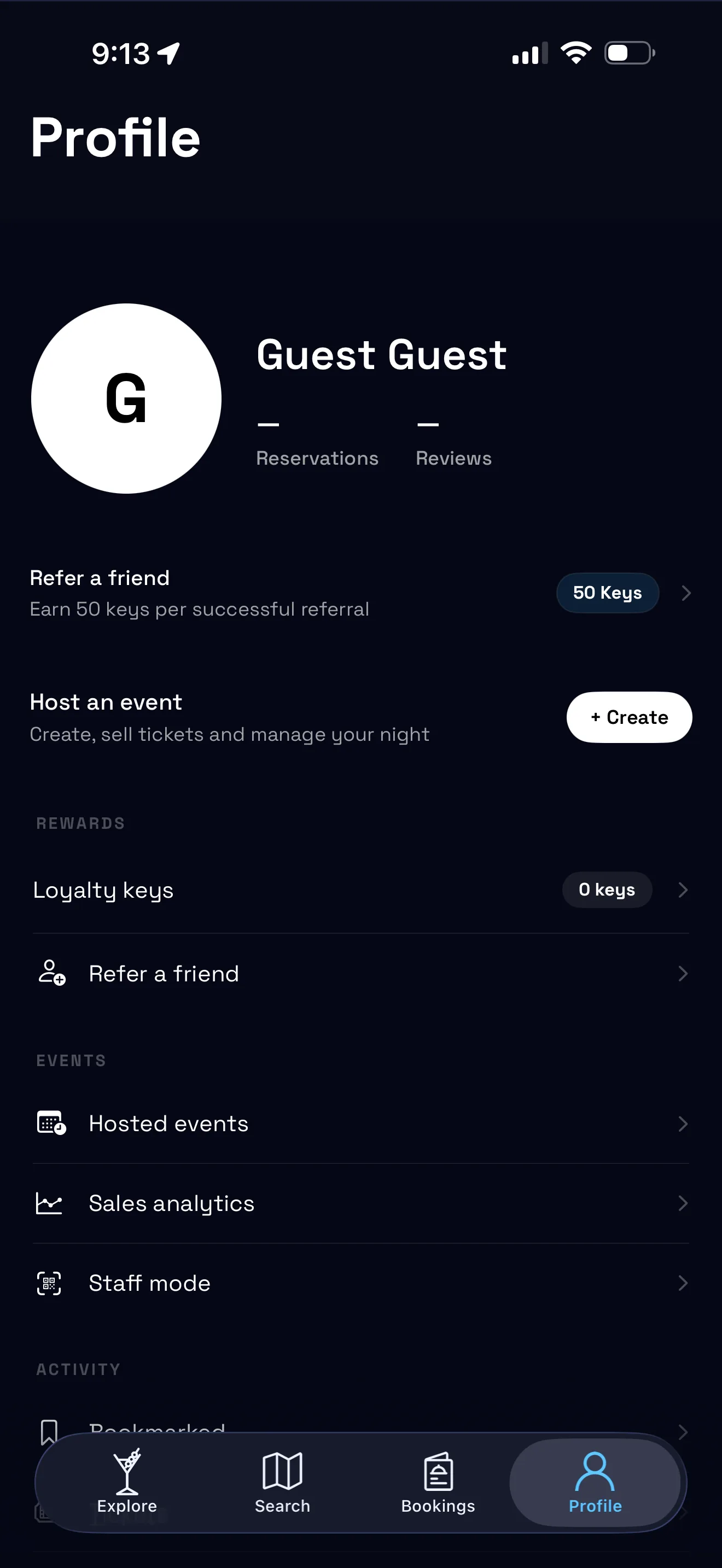 veya app screen