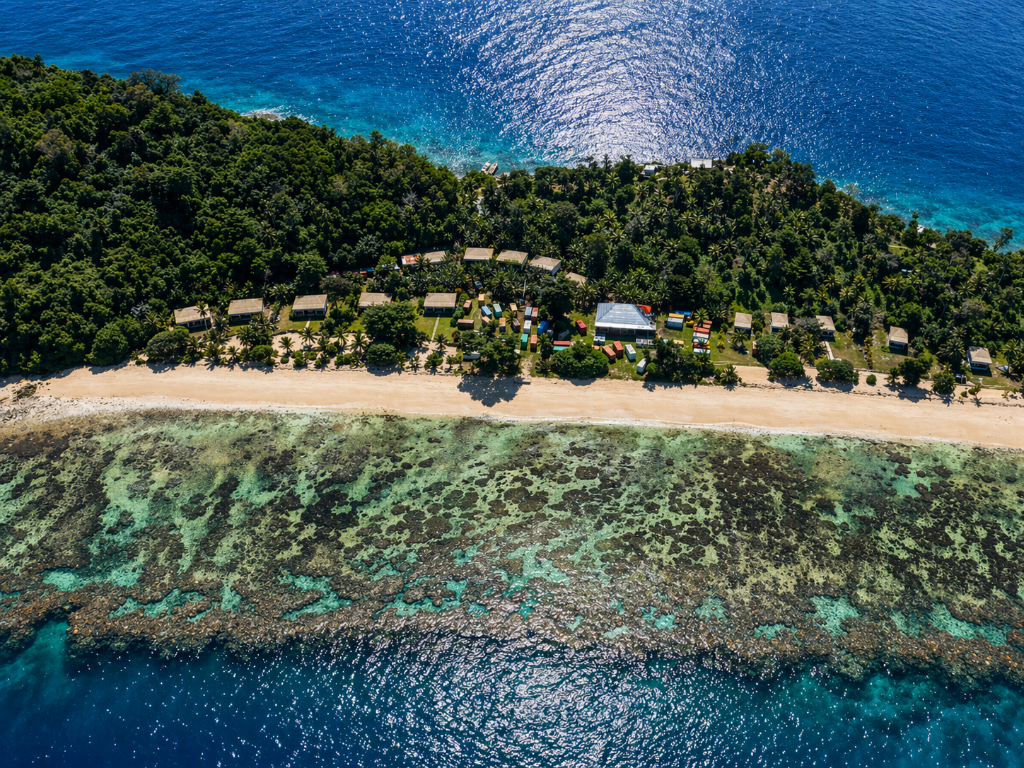North shore · Reef flat and bures
