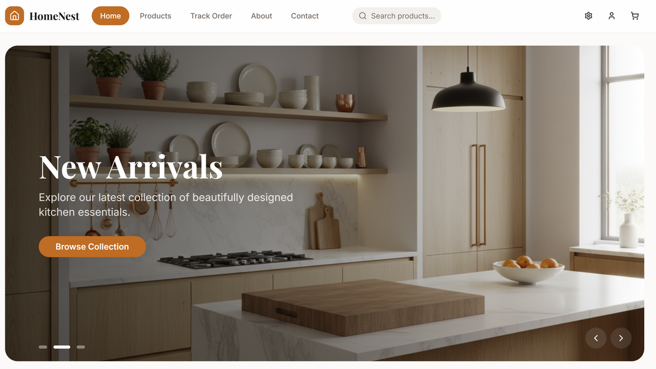 HomeNest E Commerce Store template preview