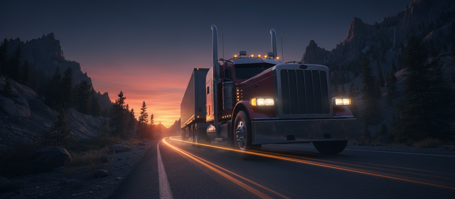 Heavy duty truck on the open road