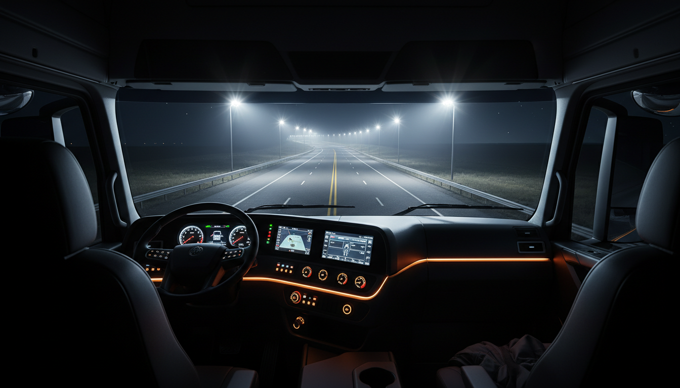 Truck cockpit interior