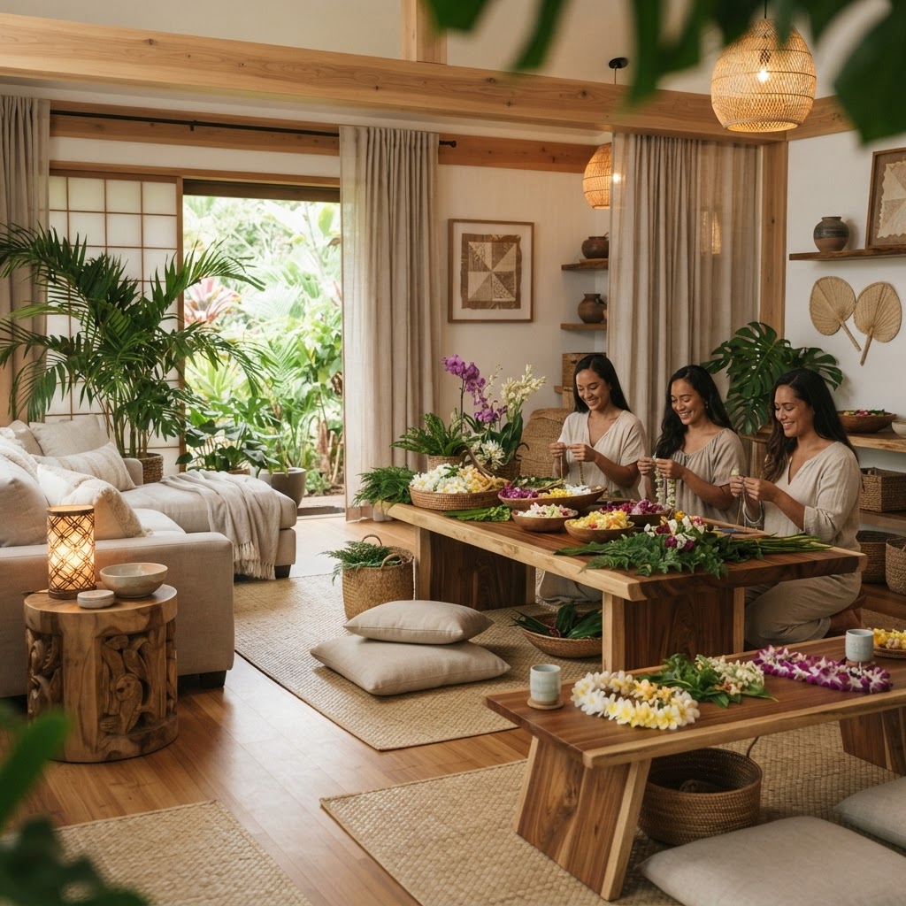 Hawaiian cultural lei therapy room