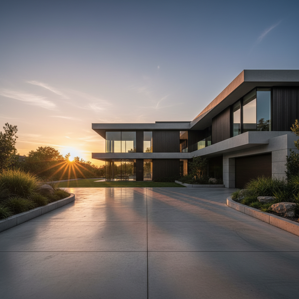 Polished concrete driveway Dallas TX by Fantastico Construction Group