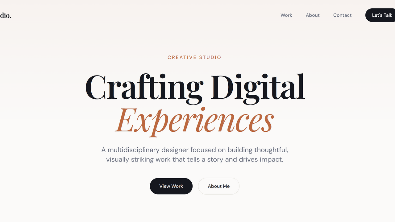 Freelancers Portfolio App template preview