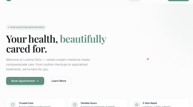 SereneCare Clinic App template preview