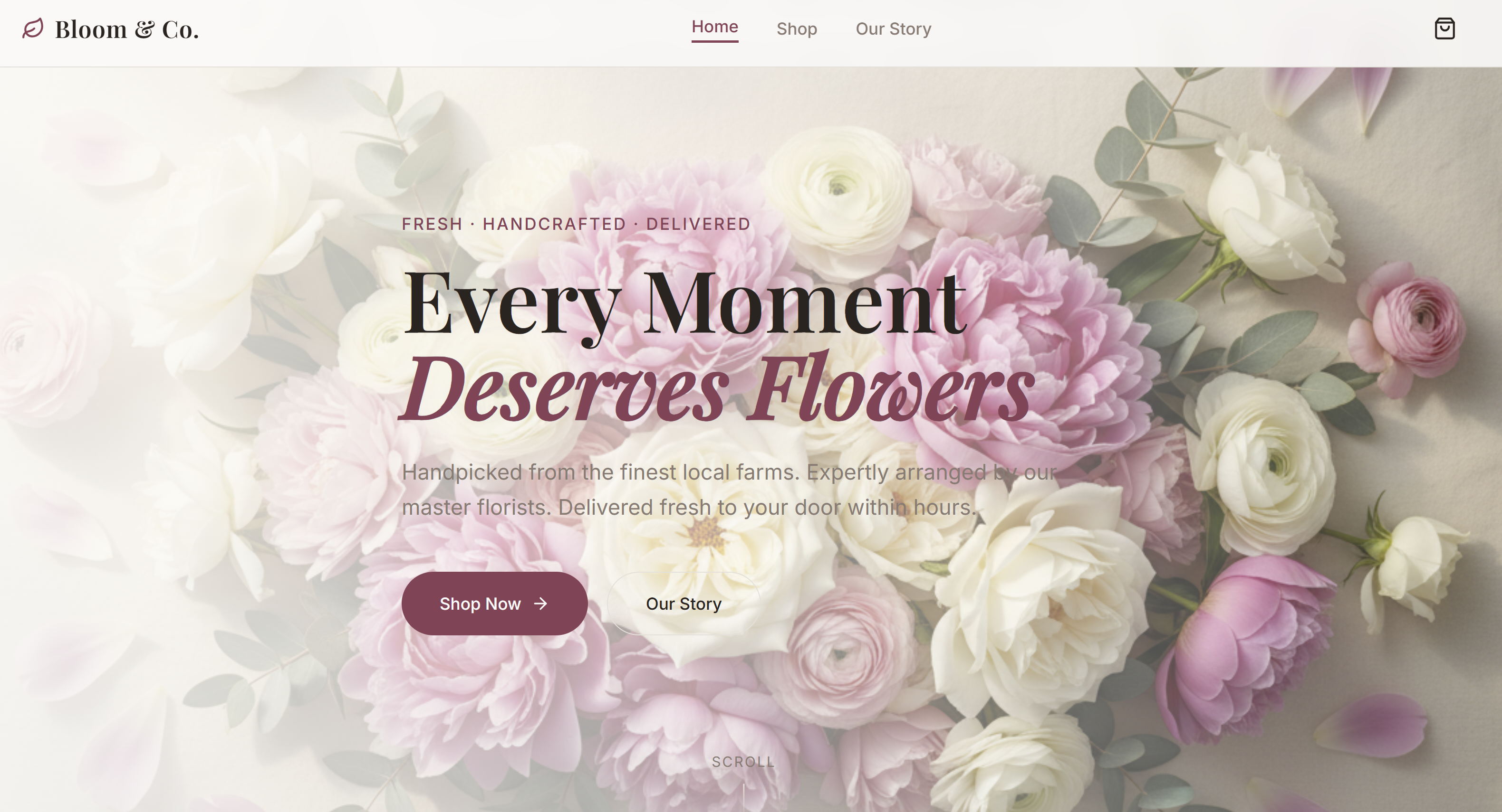 Bloom Online Flower Shop Store template preview