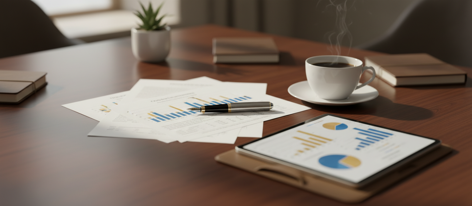 Professional financial planning workspace