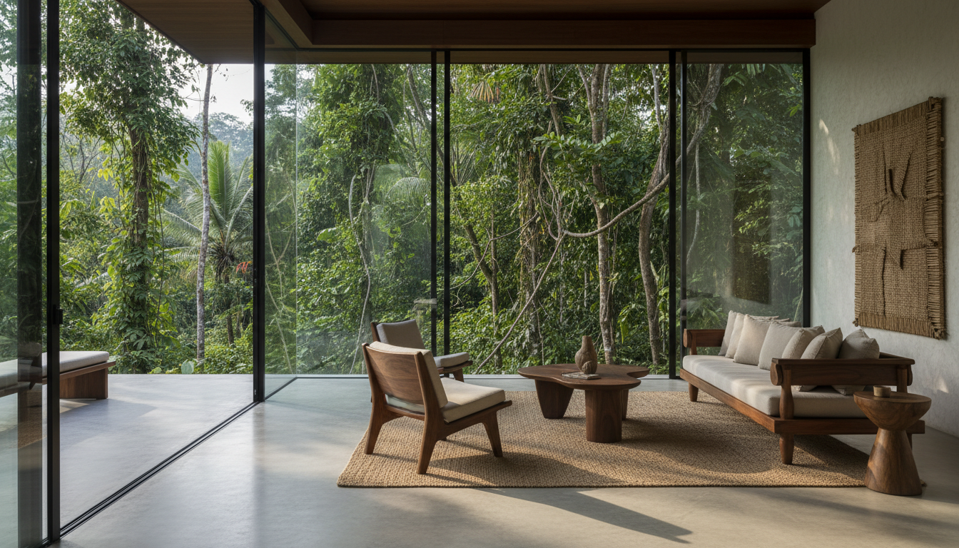 Luxury jungle villa interior