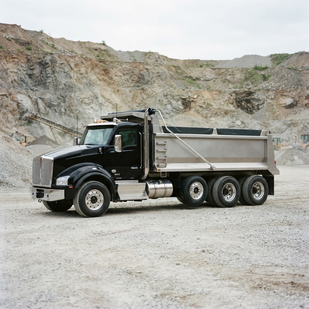 Tri-axle dump truck