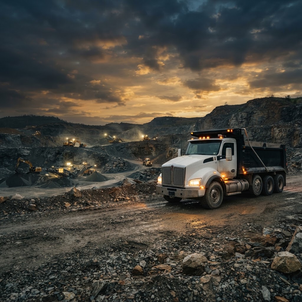 Dump truck at a quarry