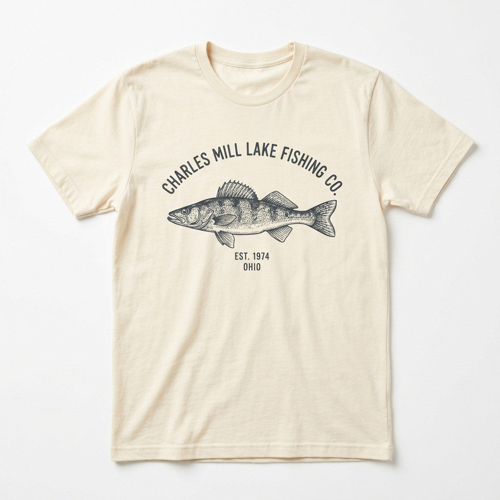 Charles Mill Lake Fishing Co. Walleye Tee