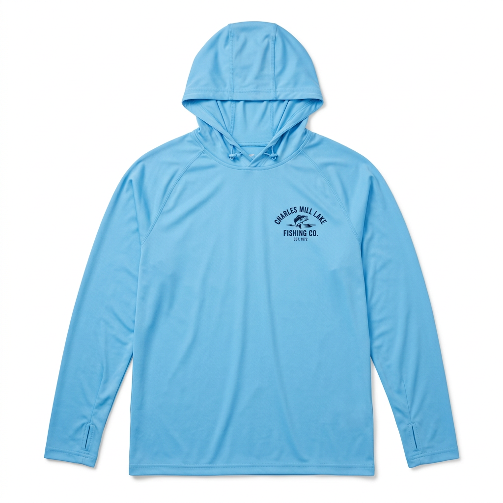 Charles Mill Lake Fishing Co. Hooded Sun Shirt