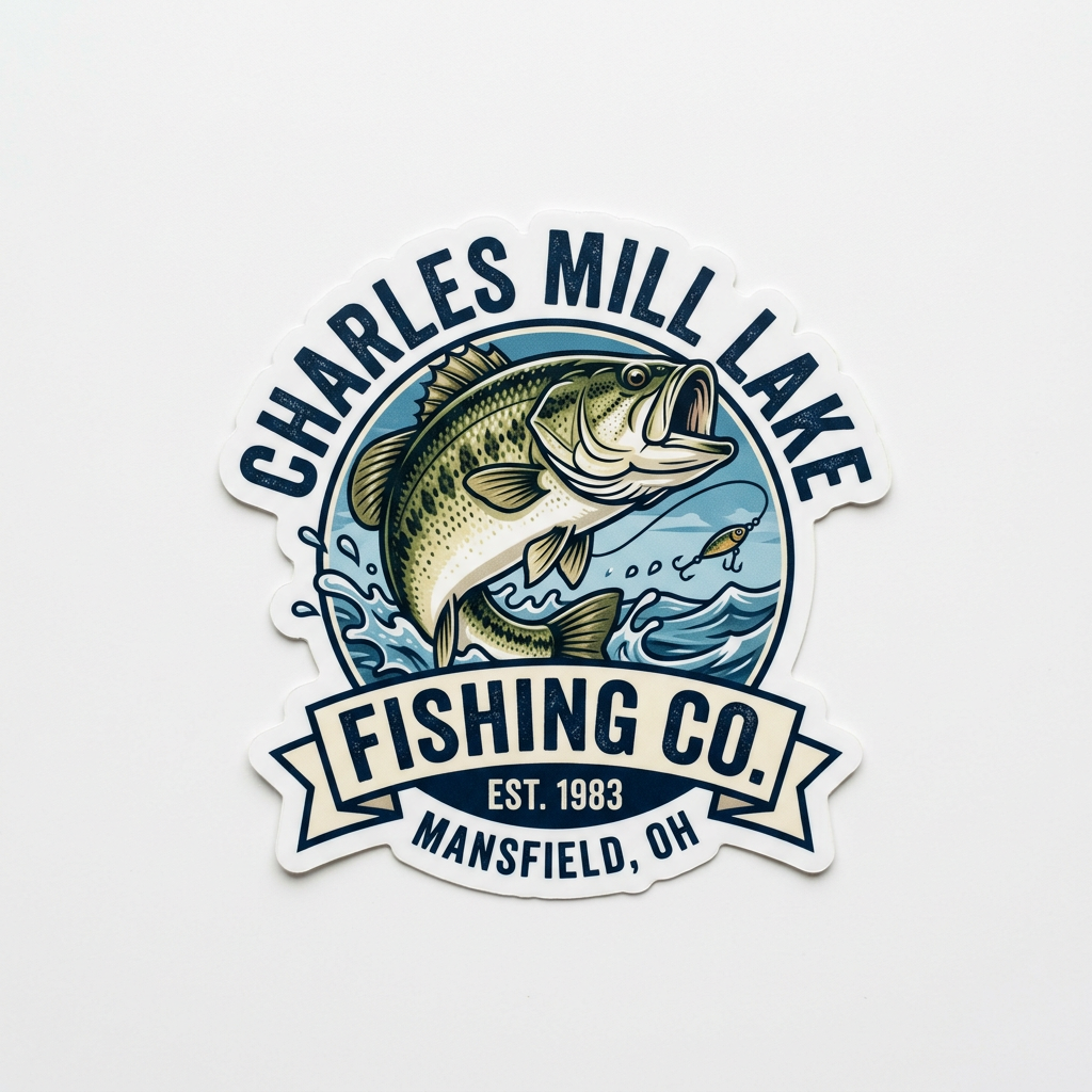 Charles Mill Lake Fishing Co. Die-Cut Sticker